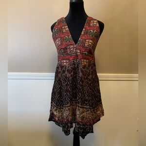 Free People Black and Red Pattern Dress size Medium